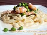 Tagliatelles aux crevettes et gingembre