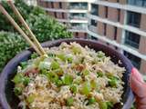 Fried rice.
Basmati rice leftovers turned into a simple,