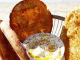 Israeli snack. 
Fried pita bread + labaneh + zaatar = perfect