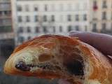 Parisian morning. 
Good morning y'all! First pain au chocolat in
