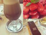 #teatime in #paris ☕🍰
#iced #coffee #fresh #strawberries and the