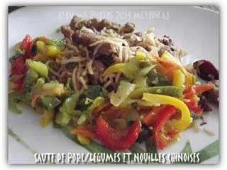 Plat du jour : Sauté de porc/légumes/nouilles chinoises