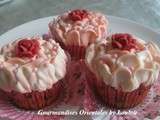 Cupcakes à la myrtille fleur de crème à la fraise