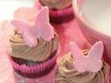 Cupcakes Praliné et Chocolat papillon pâte à sucre