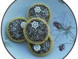 Sablés au flan à la noisette nappés de chocolat noix de coco