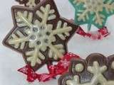 Sucette au chocolat en forme de flocon de neige