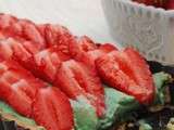 Tarte aux fraises sur mousse à la pistache