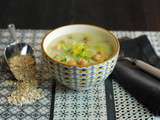Soupe de poireaux et pois chiches aux flocons d’avoine (veggie)