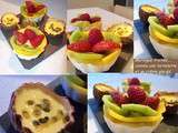 Meringues fruitées façon tartelettes & crème glacée  passion 