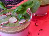 Verrines de crème de radis au wasabi