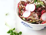 Salade de quinoa aux framboises et au basilic