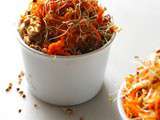 Salade pour rebondir : carotte, gingembre, kasha et graines germées