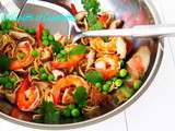 Wok de Nouilles Chinoises sautées aux Crevettes et aux Shiitakés, Petites considérations sur le Wok