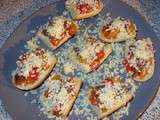 Bruschettas tomates, basilic et anchois