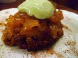 Pomme à la crème caramel au beurre salé et sorbet de pomme
