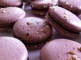 Macaron chocolat - Praline noisette ヘーゼルナッツプラリネ&チョコ マカロン