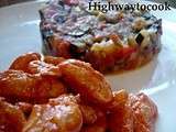 Sauté de poulet sauce aurore et ratatouille