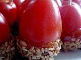 Sucette de tomates cerises caramélisées au sésame
