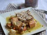 Curry de fruits de mer, saumon et noix de Saint Jacques