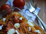 Gâteau de spaghetti sauce tomates truite fumée câpres et mozzarella