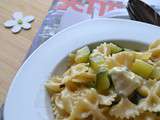 One pan pasta courgette petits pois