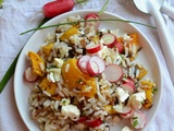 Salade aux 3 riz, courge rôtie, radis et féta #végétarien