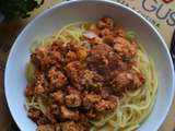 Spaghetti bolognaise au tofu rosso #végétarien