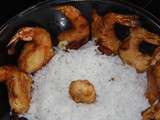 Tempura de crevettes et carottes