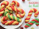 Cannes de Noël rouges et vertes en pâte à cookie