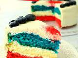 Gâteau tricolore bleu blanc rouge {France}