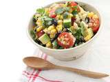Salade Quinoa, Avocat, Maïs, Tomate – 30′ chrono