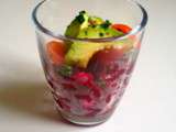 Verrine tartare de betterave, avocat, tomate – 15′ chrono