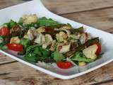 Salade de chou-fleur & asperges rôtis, noisettes grillées et parmesan