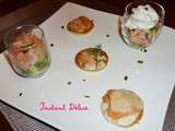 Verrines avocat, saumon mariné à l'huile d'olive et au citron