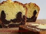 Moustachu ou le cake marbre vanille-chocolat