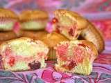 Muffins marbrés aux fraises séchées