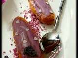 Eclairs à la violette et chouquettes au chocolat