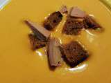 Velouté de potiron au foie gras et pain d'épices