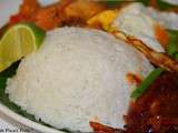 Nasi Lemak (riz au lait de coco) et sambal de volaille