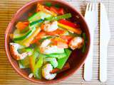 Crevettes sautées aux légumes croquants façon wok