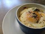 Oeufs au Four, avec Fromage et Asperges