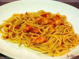 Spaghetti all’arrabbiata aux crevettes