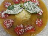 Soupe de fraises Abricots et basilic citron vert. du Frais du froid Miame