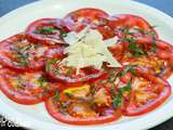Carpaccio de tomates au basilic et parmesan
