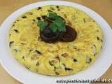 Omelette espagnole aux champignons shiitake et chou chinois