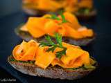 Toasts anti-gaspi carottes bio d’Alsace à l’orientale