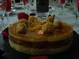Gâteau de foie gras, pommes fondantes et gelée de cidre