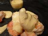 Queues de crevettes et sabayon au citron vert