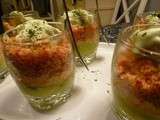 Verrine avocat chorizo - crème glacée d'avocat