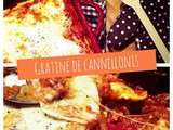 Gratiné de Cannellonis à la Mozzarella